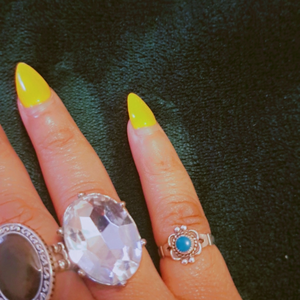 Clear Sparkly Oval Crystal Cocktail Ring